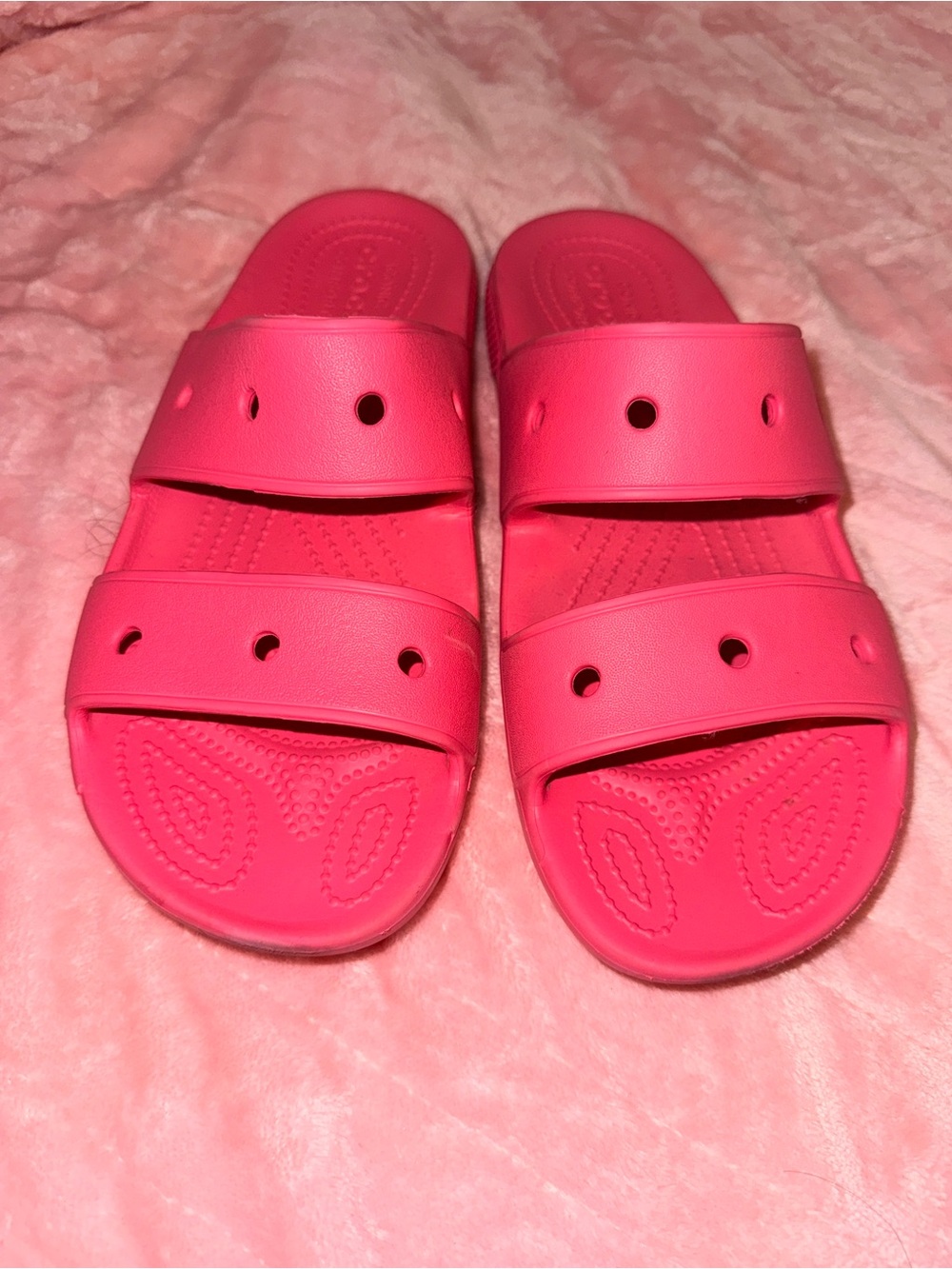 Hot Pink Croc Slides